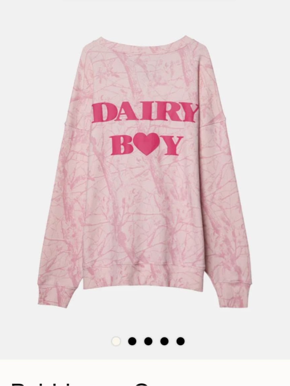 Dairy boy Bubblegum Camo
Crewneck - Pink Puff size xs